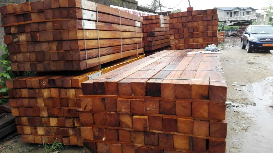FAS grade Iroko hardwood bundles at ETS JASPARH timber yard