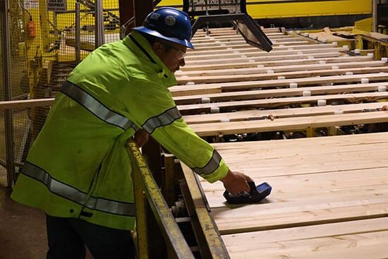 Quality control - Moisture meter measurement on Iroko lumber